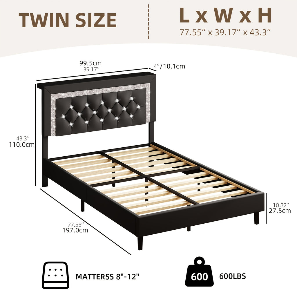 twin full queen king size bed frame storage headboard - Temu