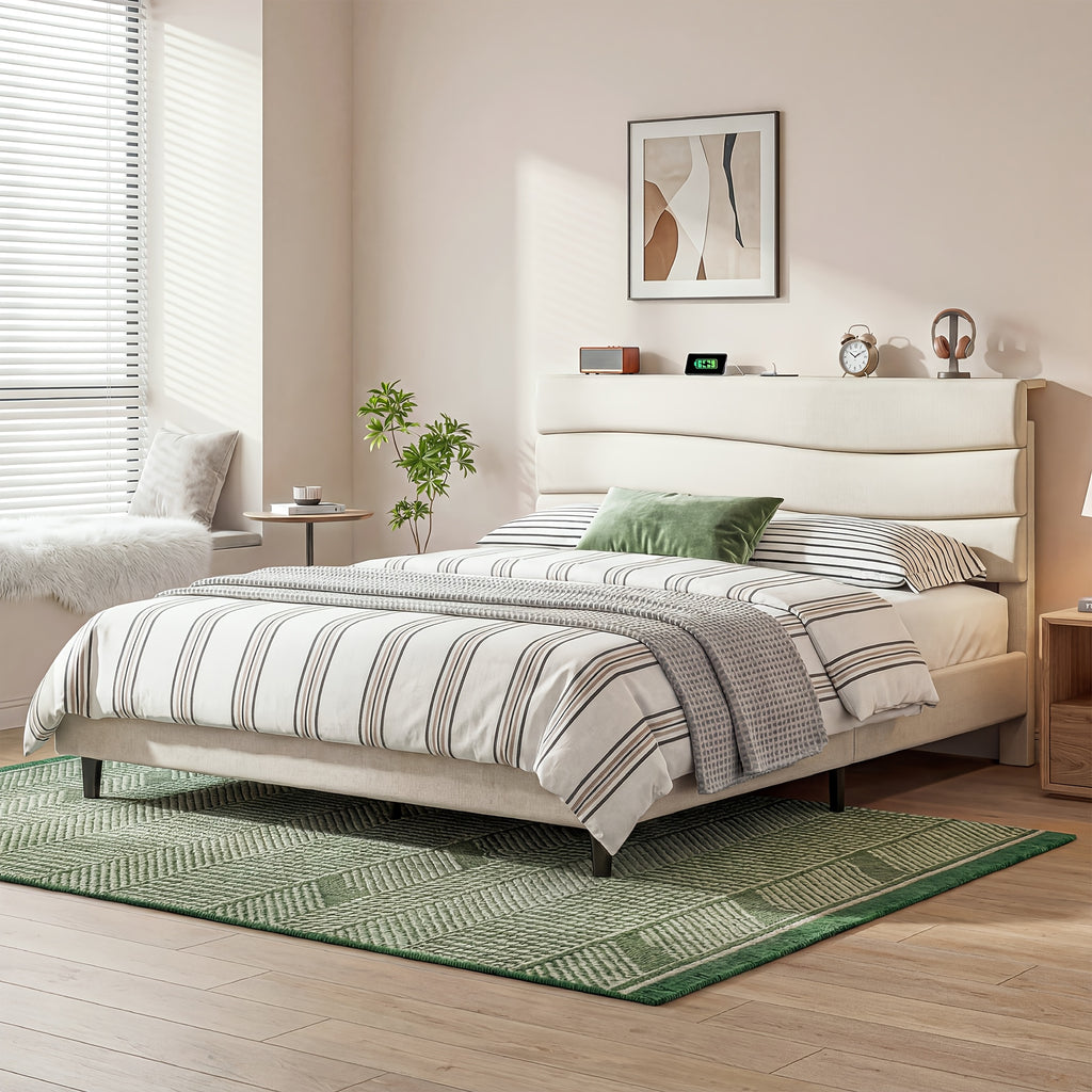 upholstered king queen full twin size bed frame - Temu