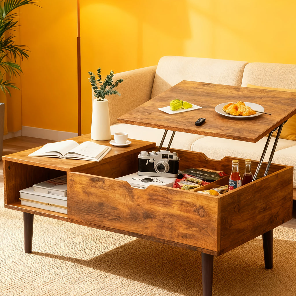 multifunctional lift top coffee table storage compartment 2 - Temu