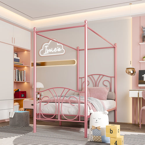1 set   metal twin size canopy bed frame footboard - Temu