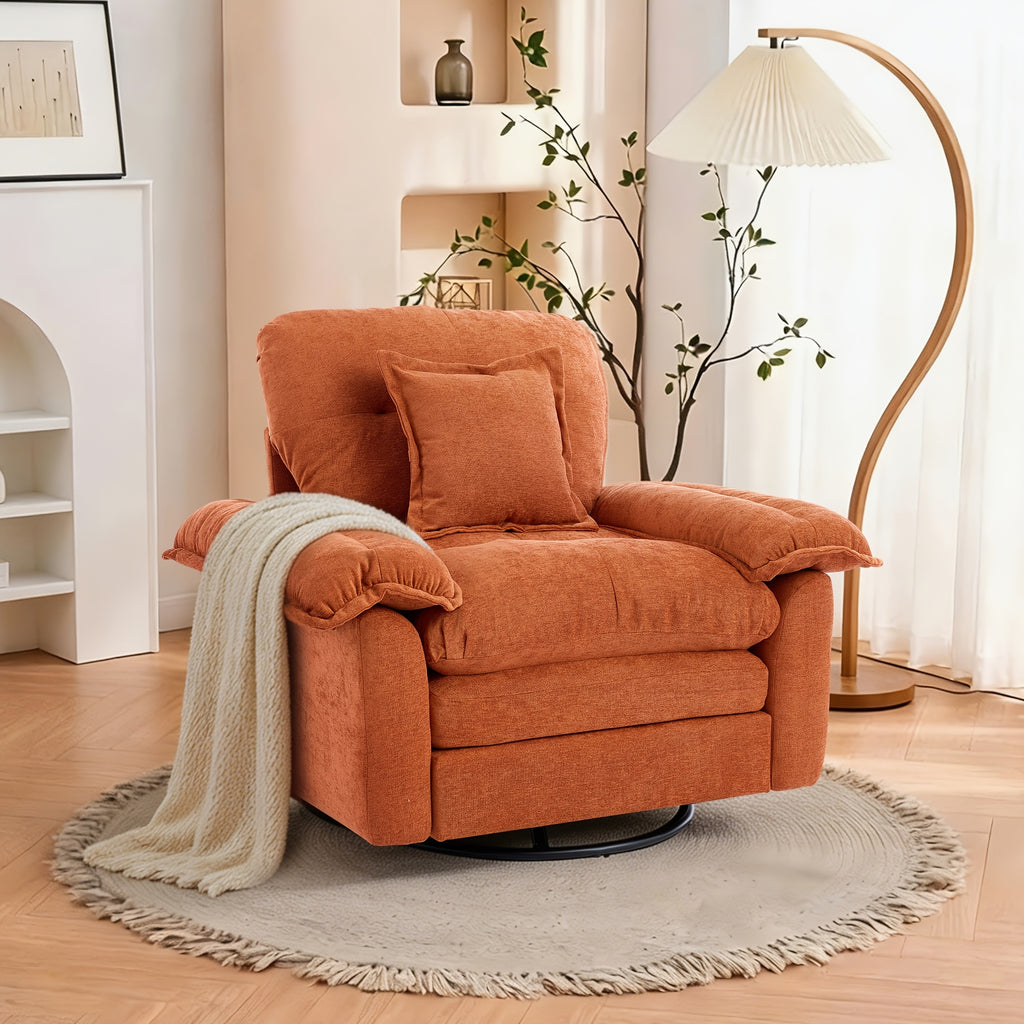 modern chenille swivel accent chair 360 rotation double - Temu