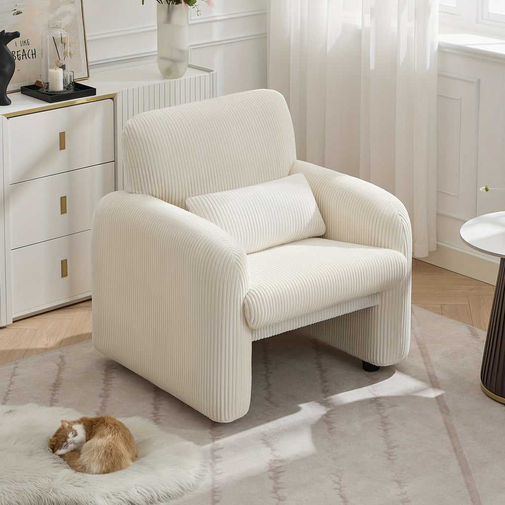 corduroy fabric accent chair modern upholstered living room - Temu