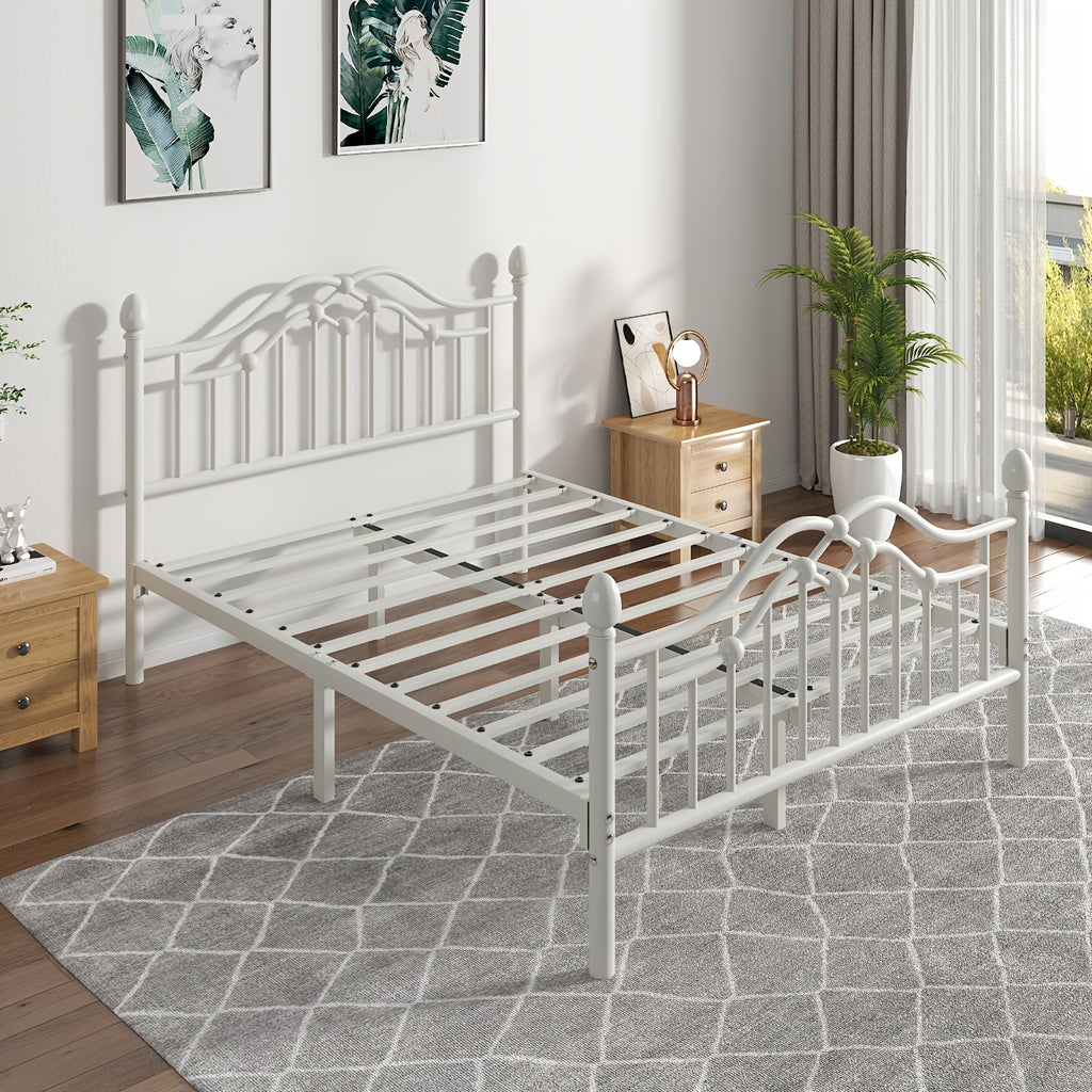 sturdy metal bed frame a victorian style headboard footboard - Temu