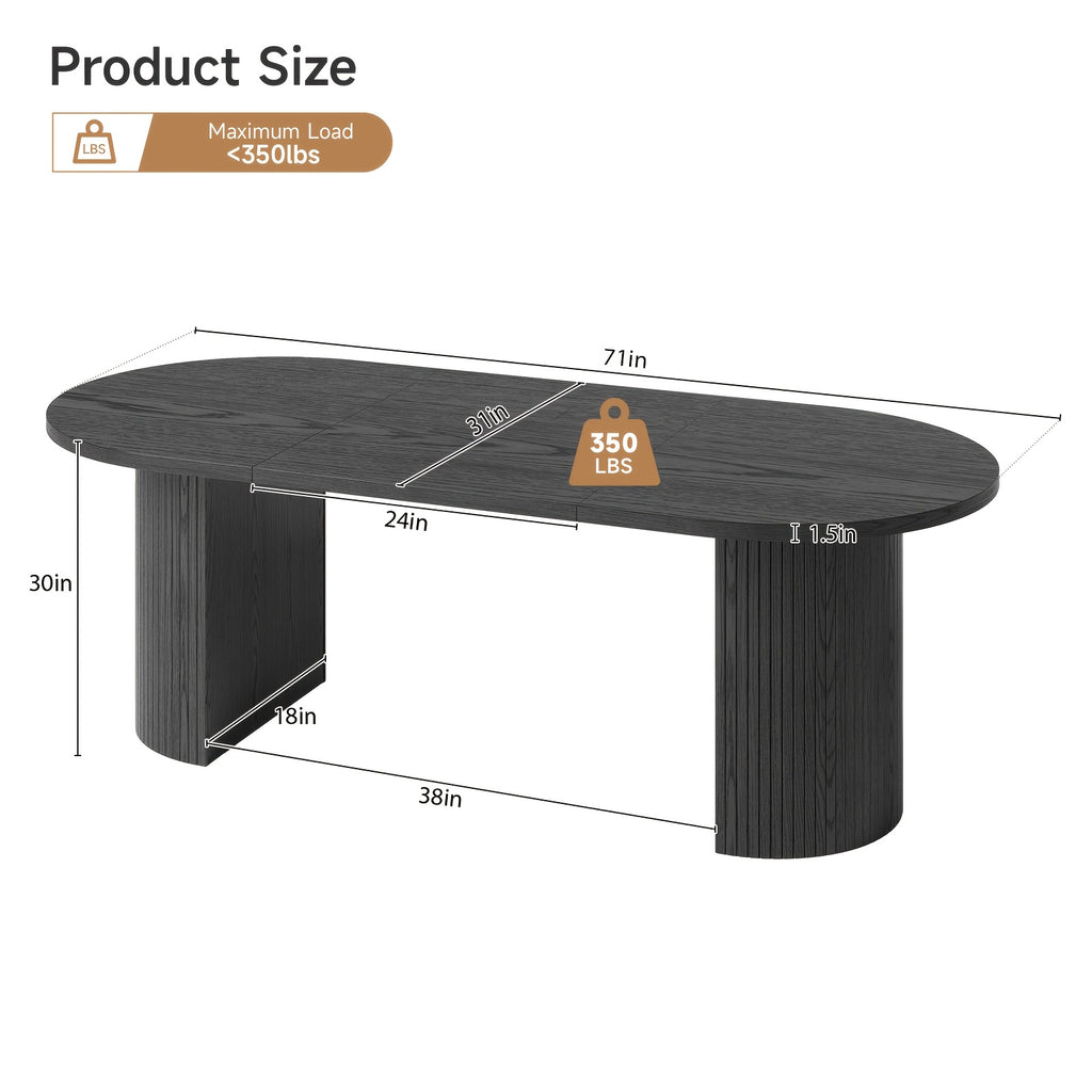 pazcasa 70 8 inch dining table 4 8 oval dining room table - Temu