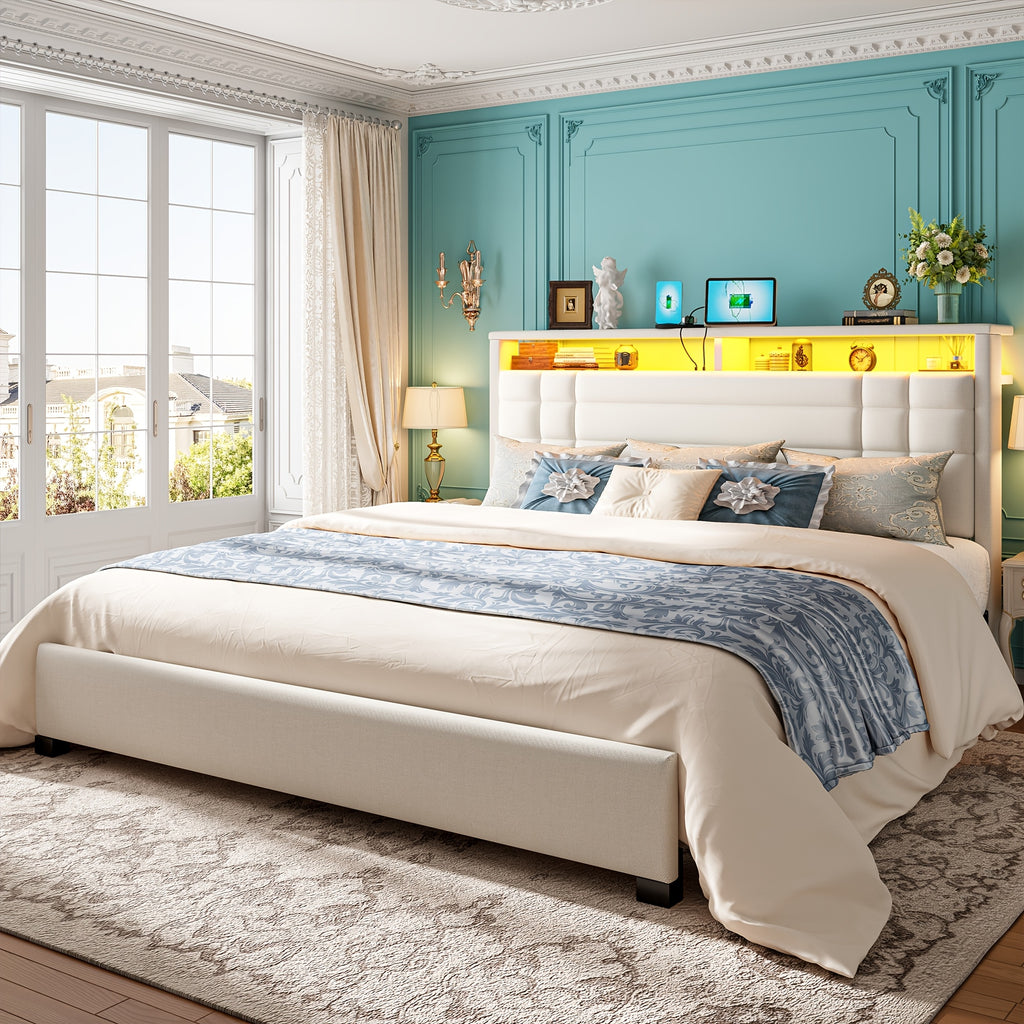 bed frame charging station led lights full bed frame 2 tier - Temu