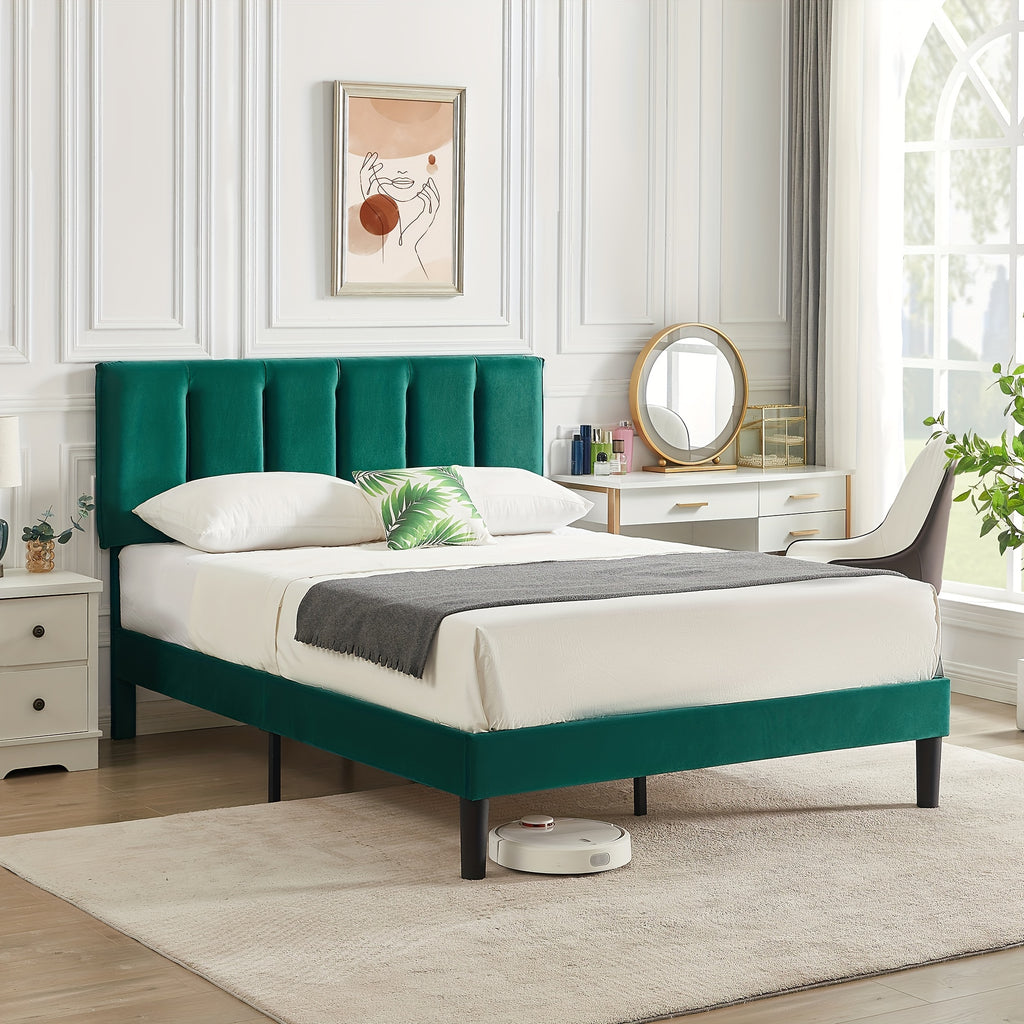 modern upholstered platform bed frame adjustable fabric - Temu