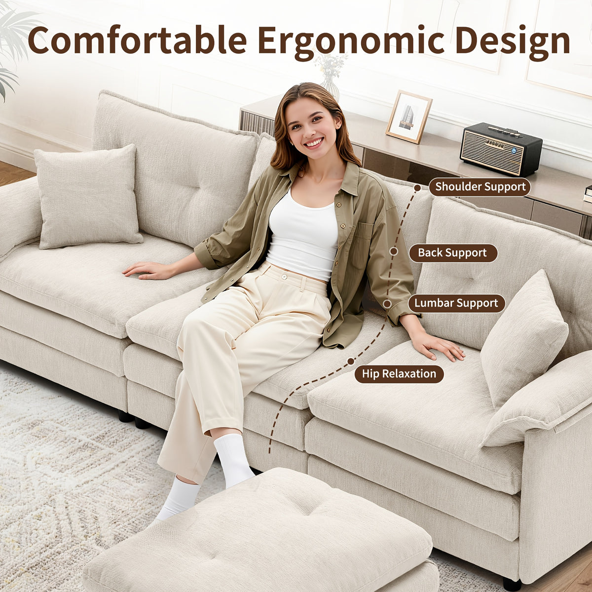 100 inch modern l shaped modular sectional sofa bed movable - Temu