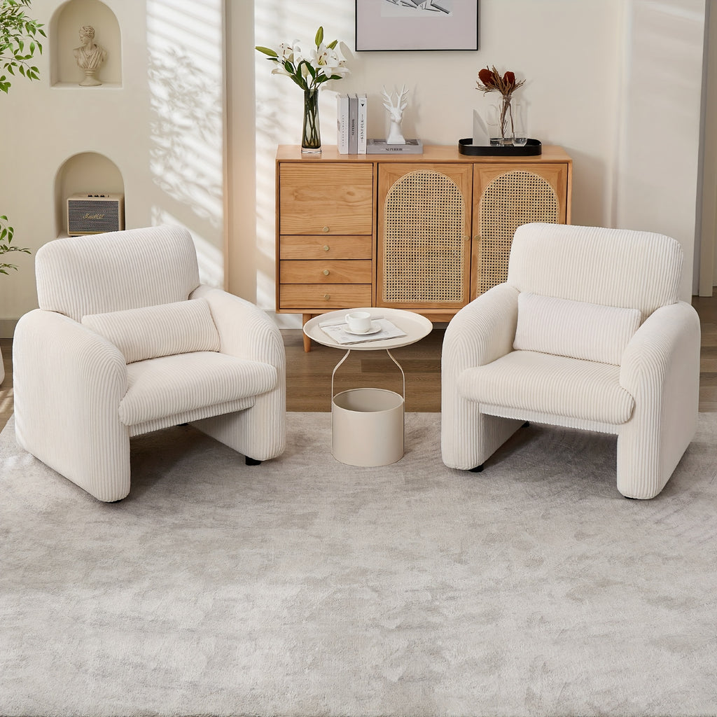corduroy fabric accent chair modern upholstered living room - Temu