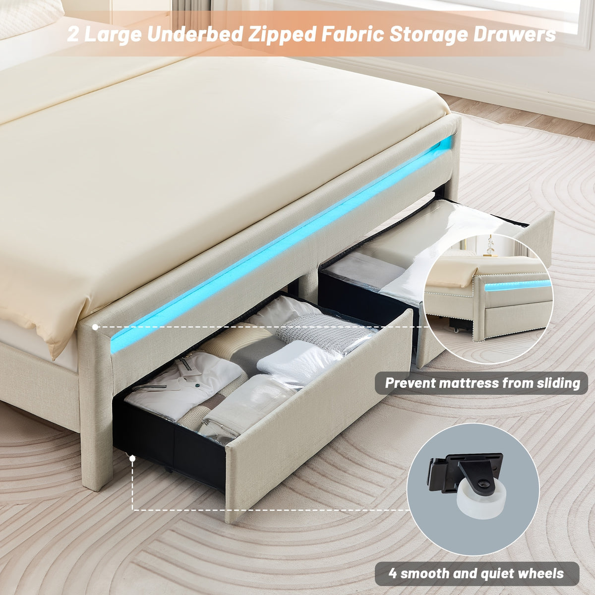 a queen sized bed frame featuring a headboard bookcase - Temu
