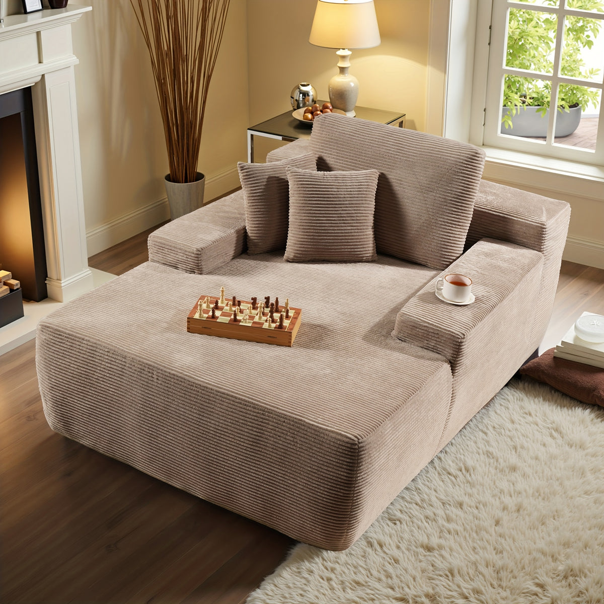 67 oversized boneless lounge chaise corduroy plush fabric - Temu