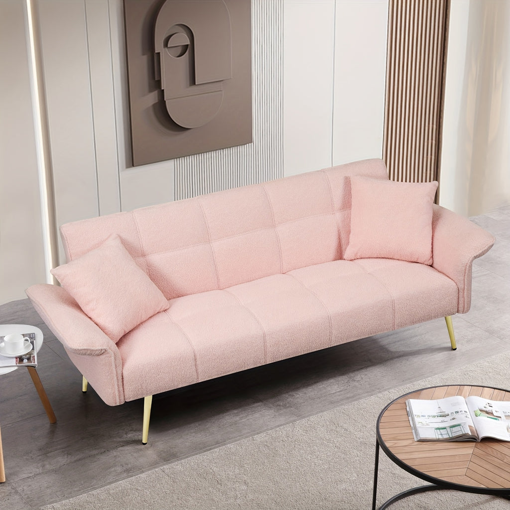 teddy velvet sofa bed convertible armrests temu - Temu