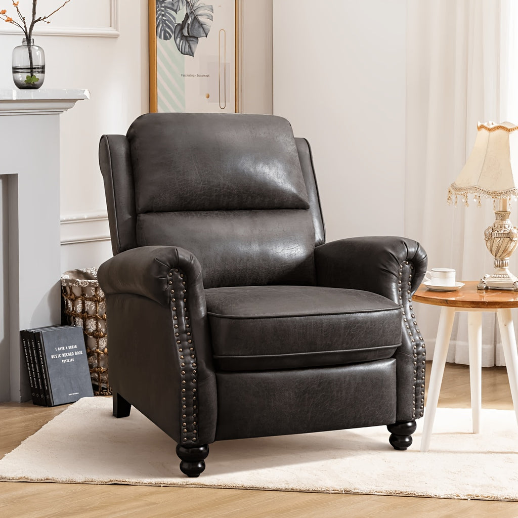 recliner chair faux leather armchair push back - Temu