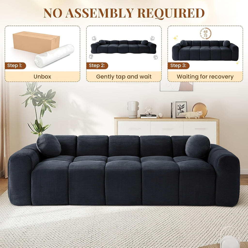 98 4 inch boneless sofa couch 2 pillows extra deep seats - Temu