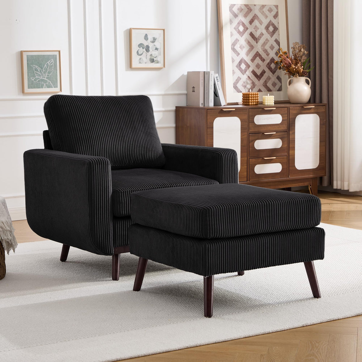 accent chair reading chair deep seat corduroy armchair - Temu