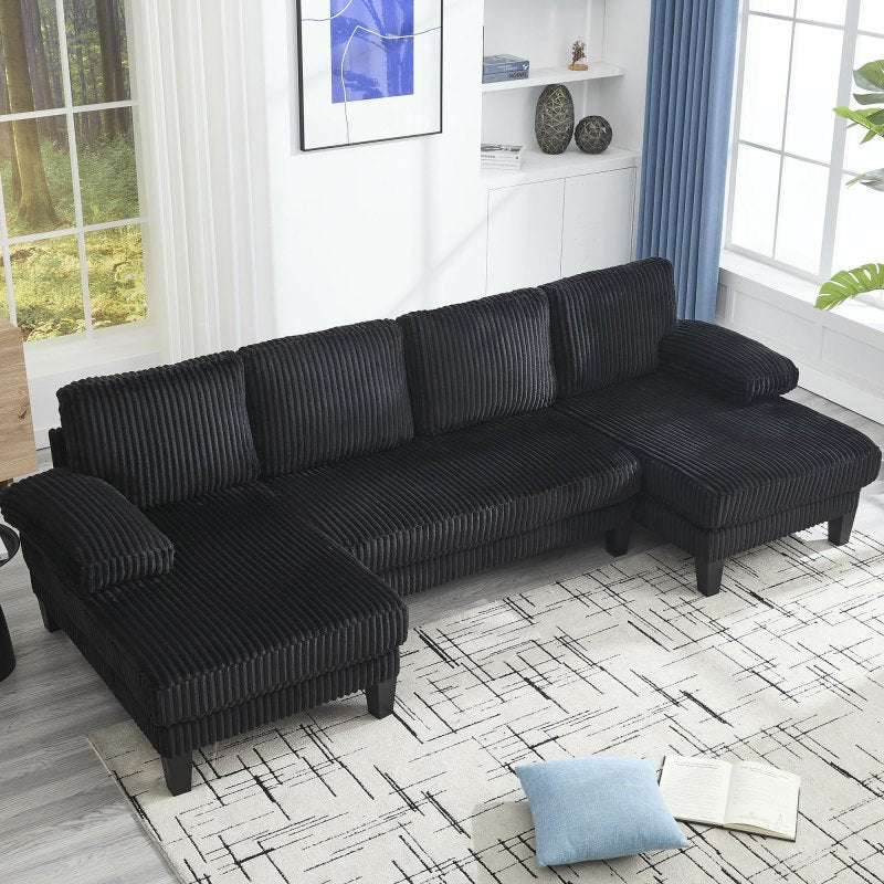 114 u shaped double chaise sofa oversized 4 seat couch deep - Temu
