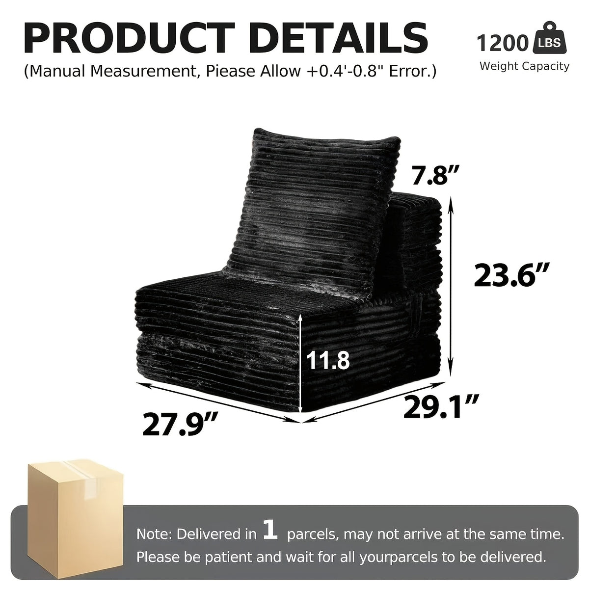 boneless sofa bed convertible   armrest pillow - Temu