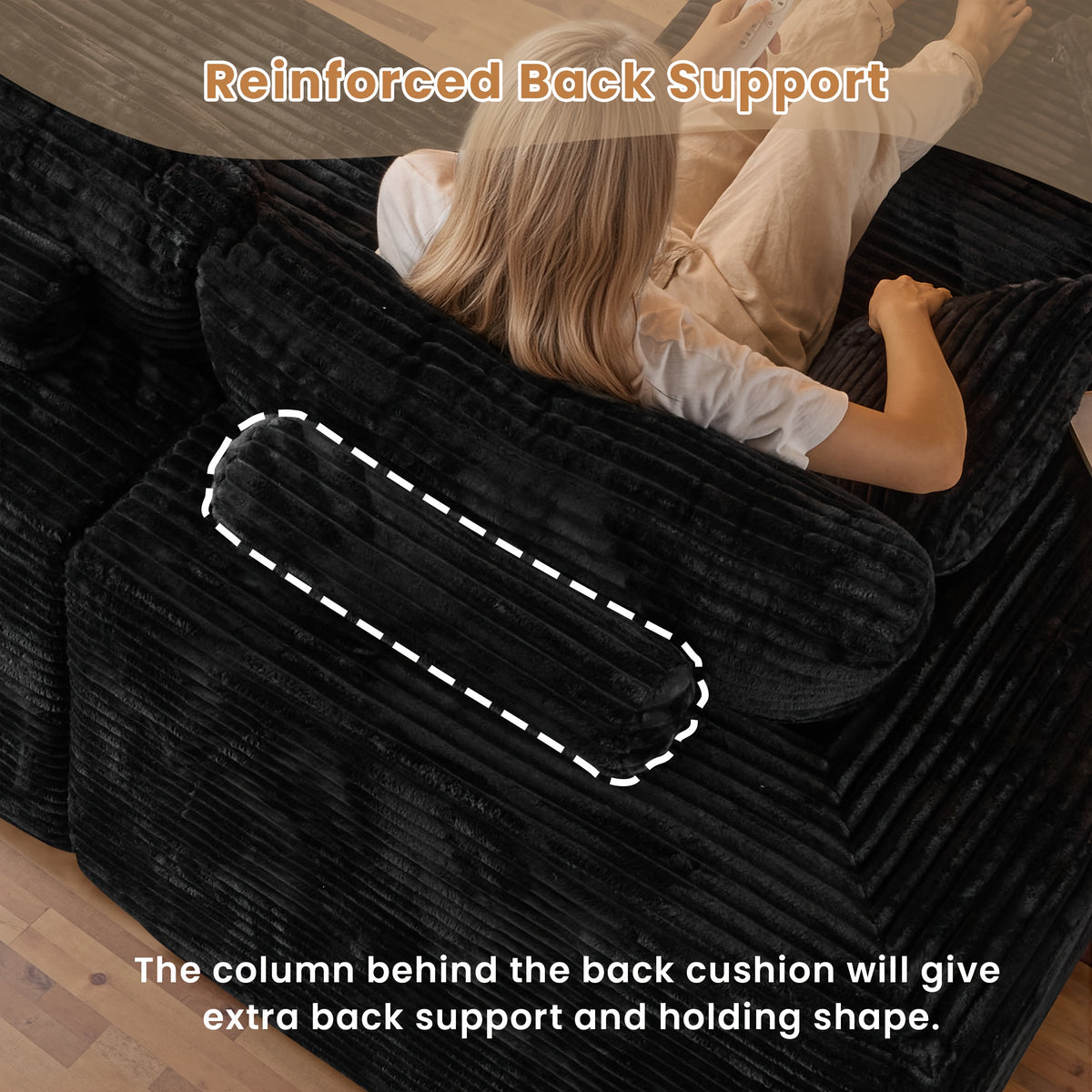 modern 108 inch convertible sectional sofa   4 pillows - Temu