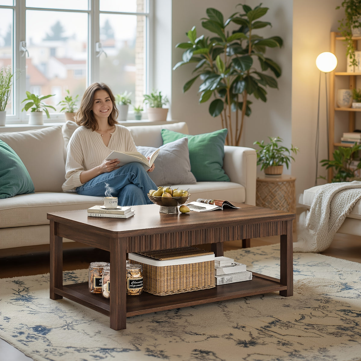 39   table 2 tier modern coffee table suitable living - Temu