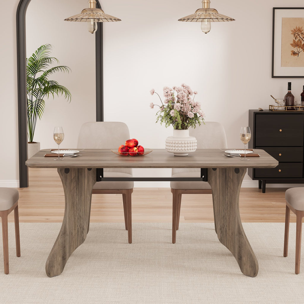 dining table 63in rectangular dinner table 4 6 people antler - Temu