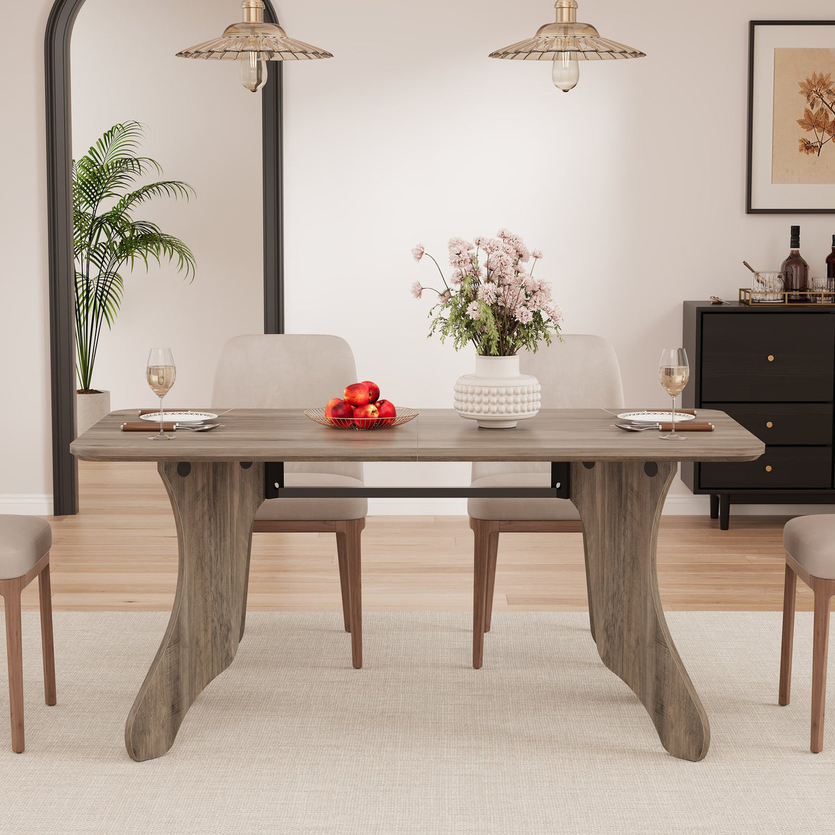 dining table 63in rectangular dinner table 4 6 people antler - Temu