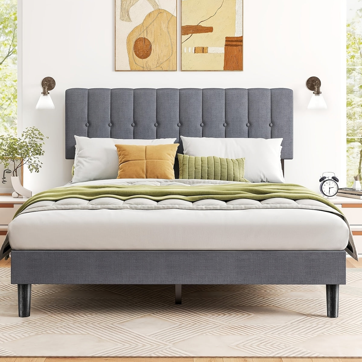 bed frame headboard platform bed frame king size bed frame - Temu