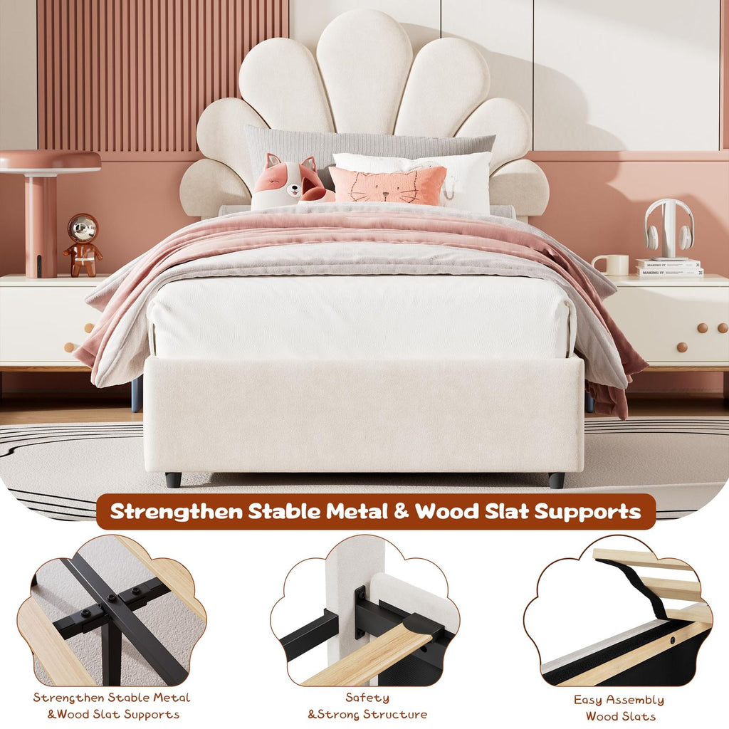 twin size bed frame   girls boys upholstered - Temu