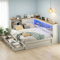 storage corner bed frame bookcase headboard led - Temu