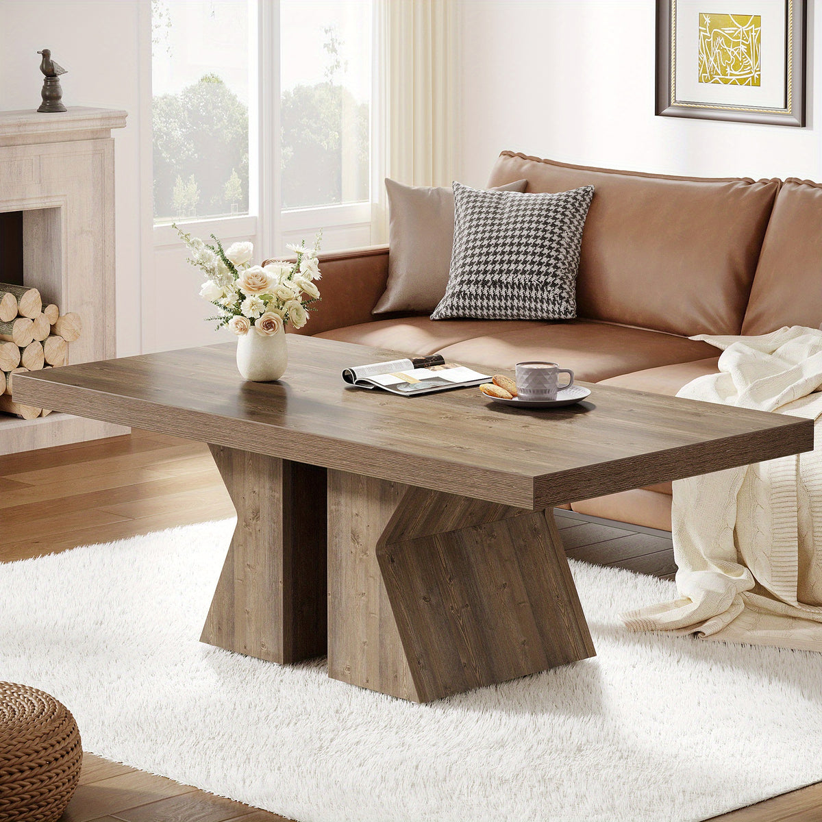 47 24 inch wooden coffee table rectangular   - Temu