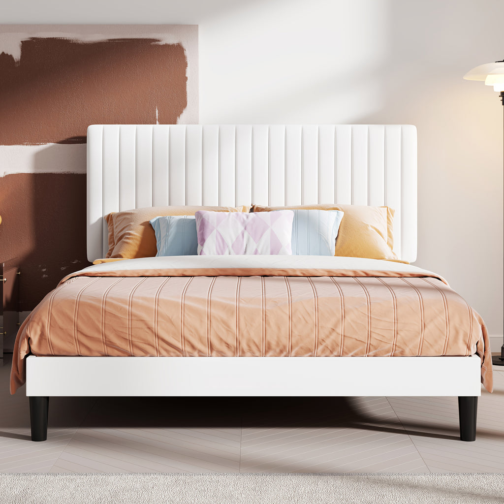velvet upholstered bed frame adjustable headboard - Temu