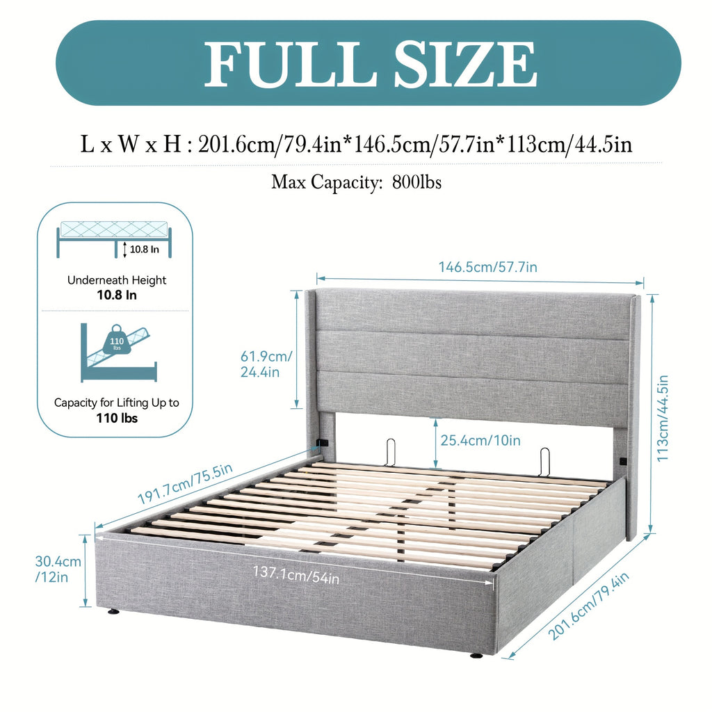 full queen king size lift storage upholstered - Temu