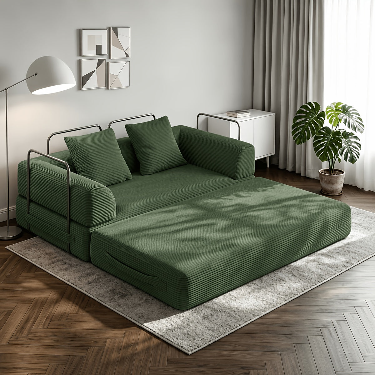 69 w folding sofa bed loveseat 5 in 1 corduroy convertible - Temu