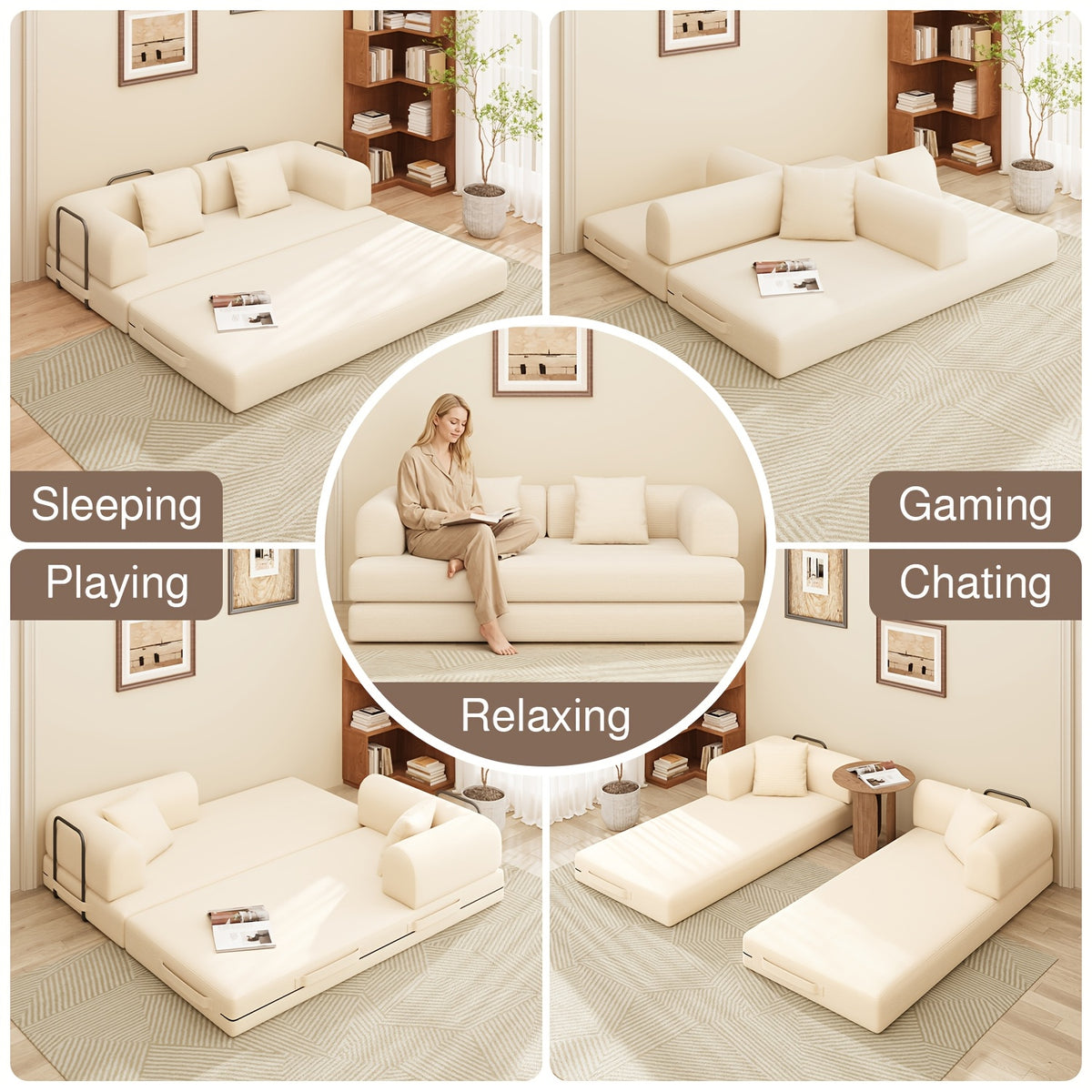 5 in 1 folding multi   bed oversized corduroy - Temu
