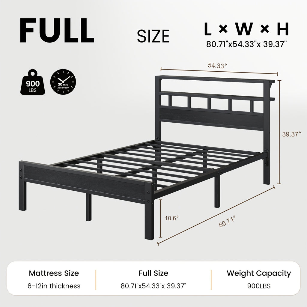 bed frame metal platform bed 2 tier storage led lighting - Temu