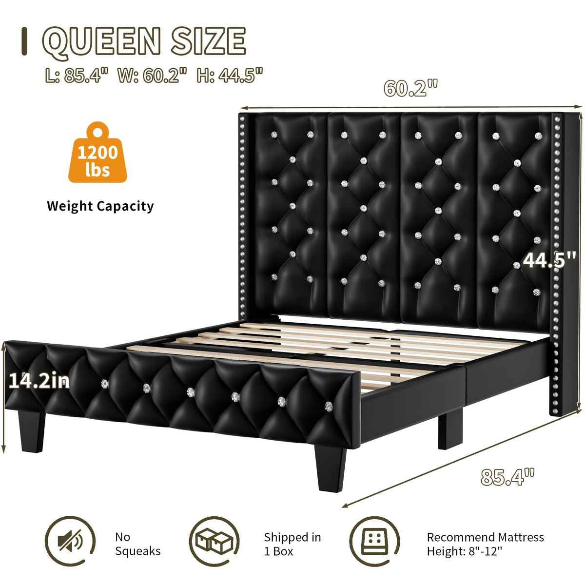 upholstered platform bed frame led lights tall bed frame - Temu