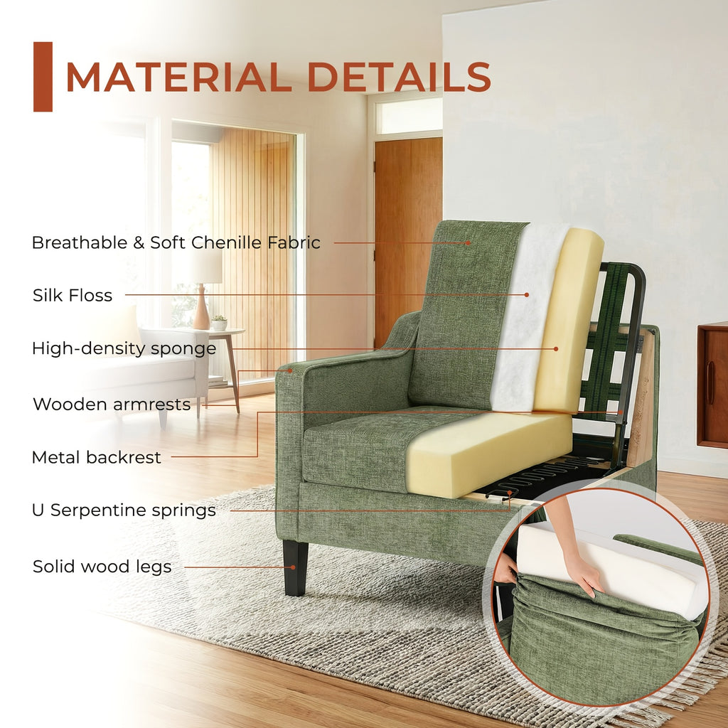 century accent chair modern upholstered chenille - Temu