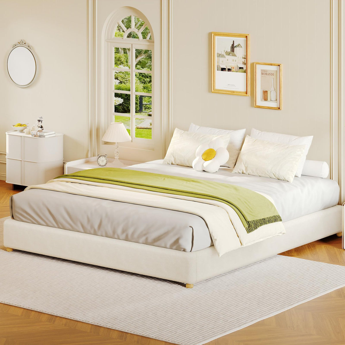 high quality   frame home decor beige king size low - Temu