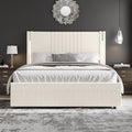 full queen king bed size frame velvet upholstered - Temu