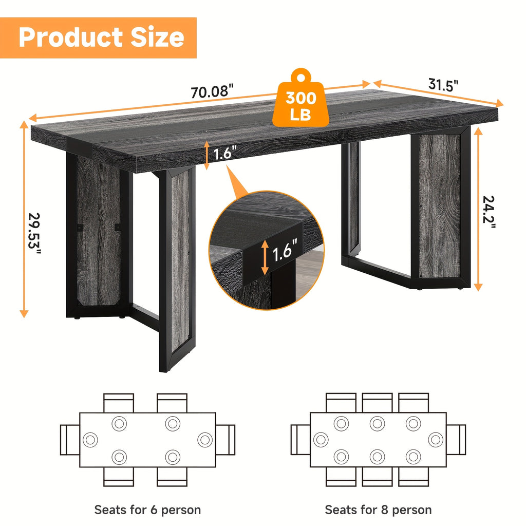 a   industrial dining table designed 6 8 individuals - Temu