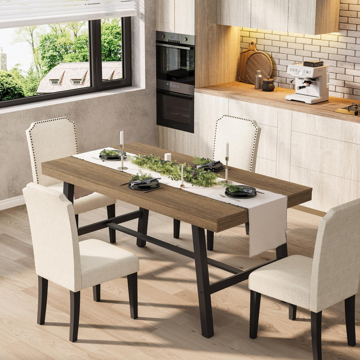 55 rustic industrial dining table   table - Temu