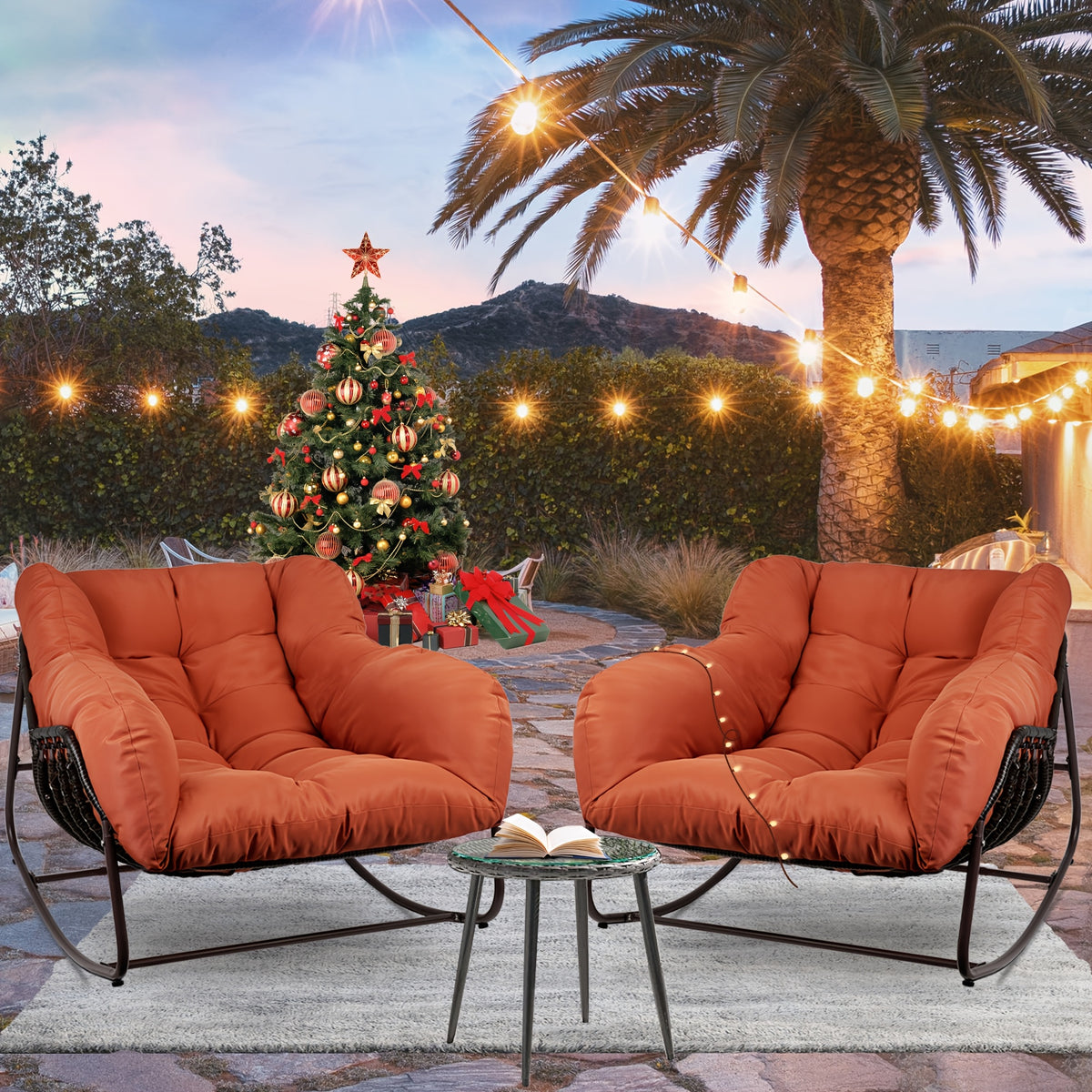 papasan rocking chair outdoor weather wicker papasan patio - Temu