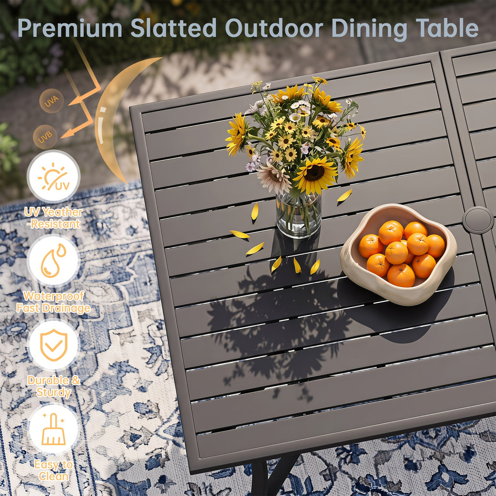 35 8 63 75 6 rectangular metal outdoor dining table weather - Temu