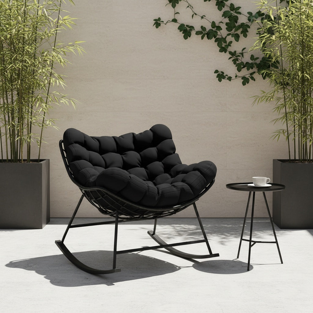 oversized comfy papasan rocking chair egg style - Temu