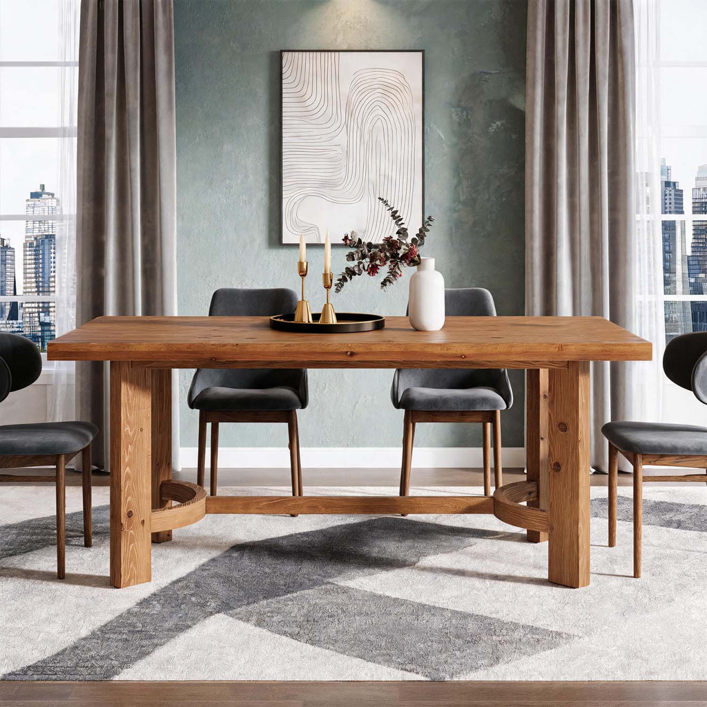 63 inch 4 6 people solid wood rectangular dining table - Temu