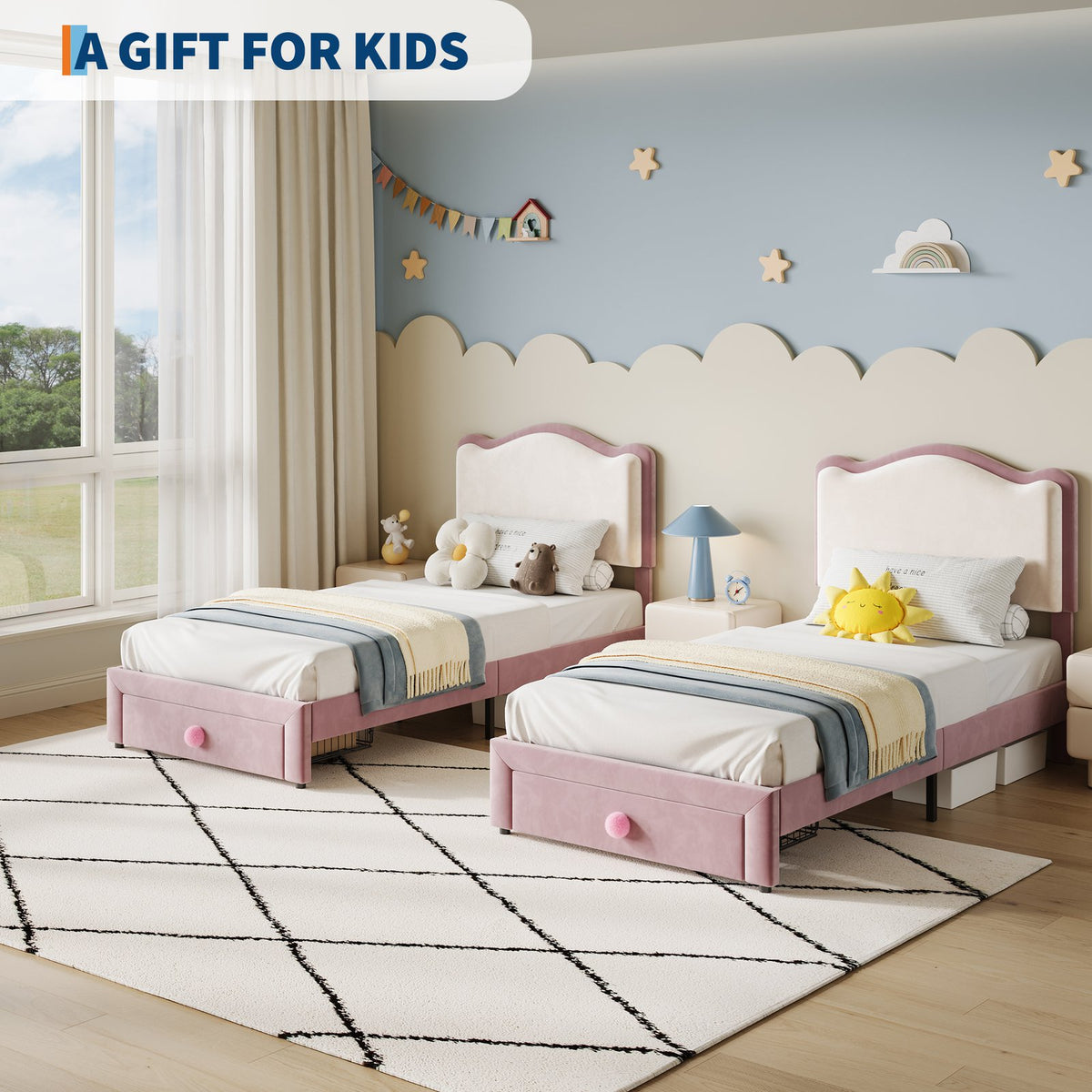 versatile scallop headboard twin bed frame storage drawer - Temu