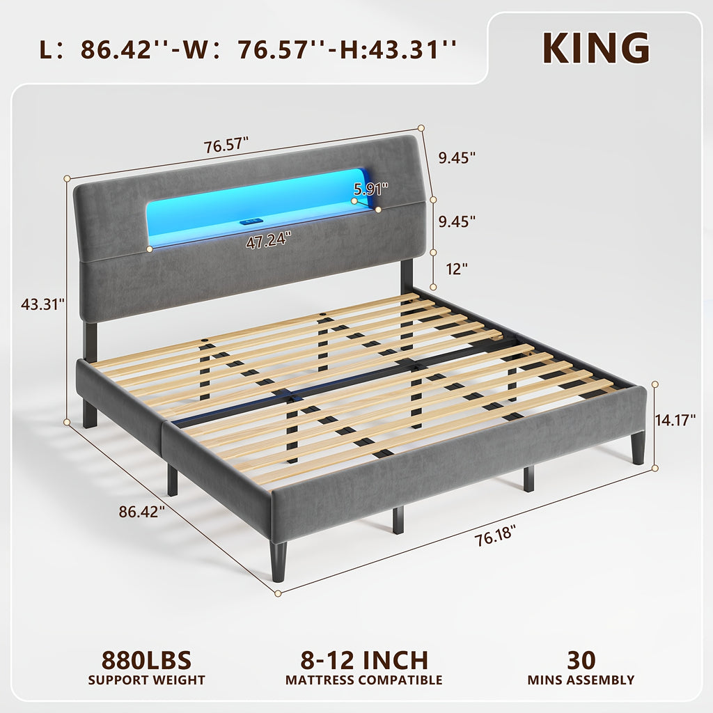 twin full queen king bed frame ergonomic storage headboard - Temu