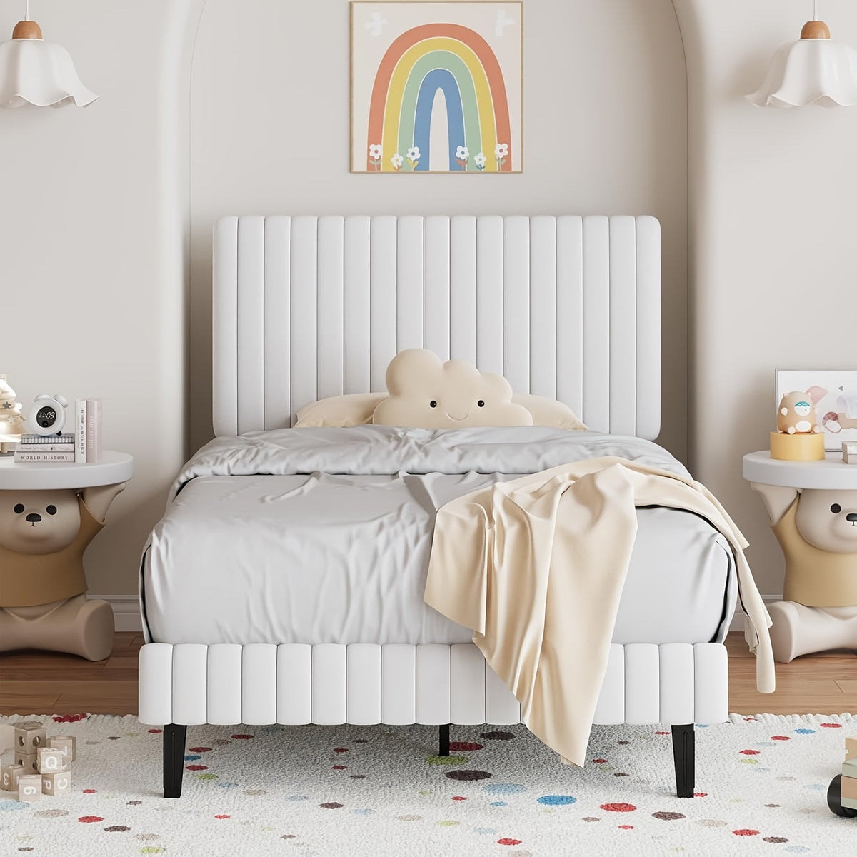 twin full queen king size bed frame velvet upholstered - Temu