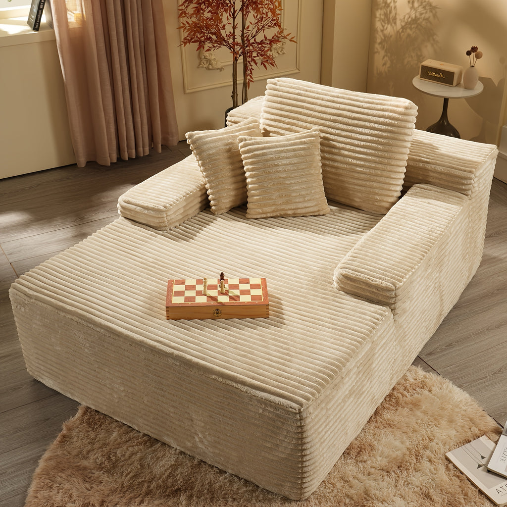 67 oversized boneless lounge chaise corduroy plush fabric - Temu