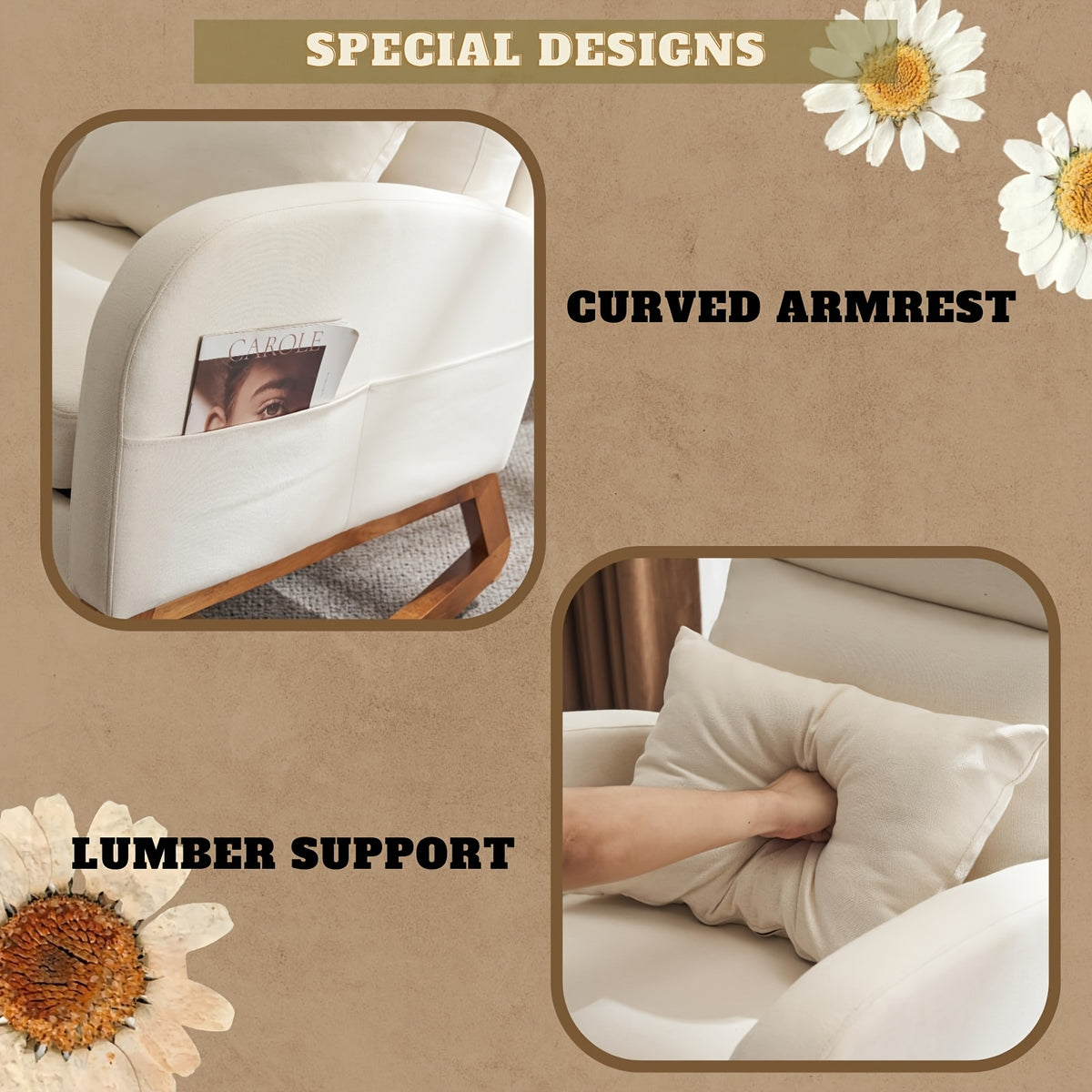 rocking chair high seat upholstered   century - Temu
