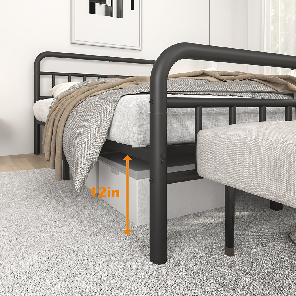 14 metal bed frames   spring needed platform bed noise - Temu