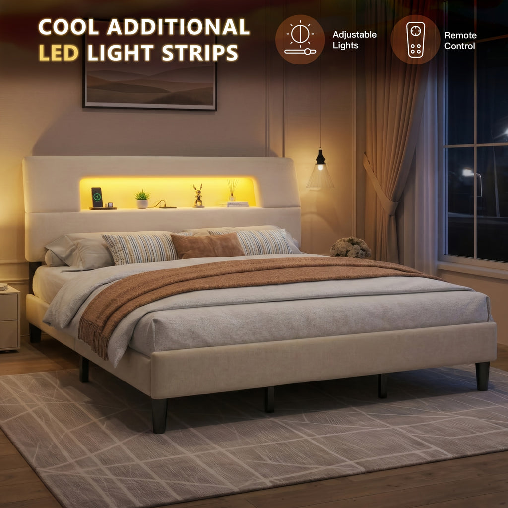 king queen full twin bed frame velvet material soft - Temu